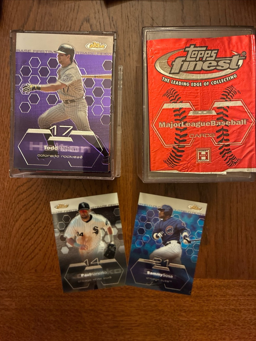 2003 Topps finest 100 baseball set purchased secondhand.